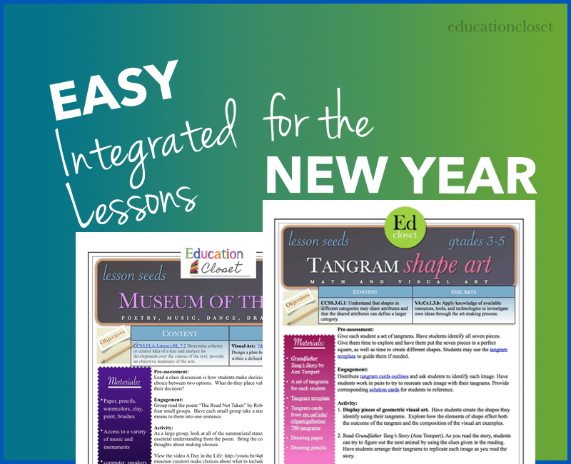 Easy Integrated Lessons for the New Year, Education Closet