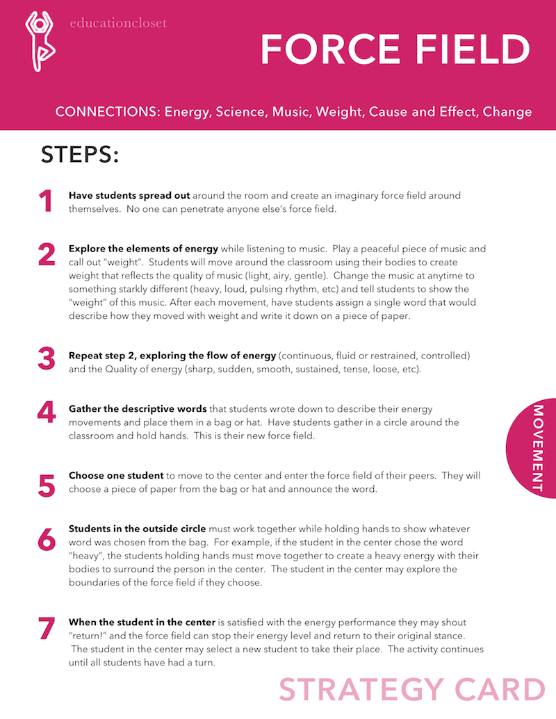 Force Field, Arts Integration Strategy, Education Closet