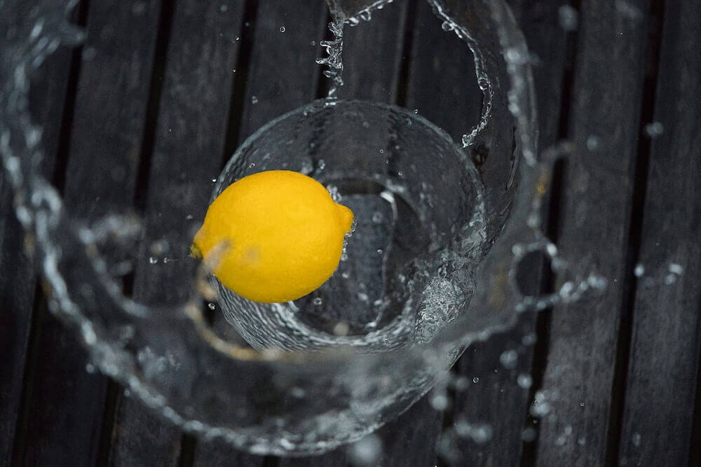 Science and Art Photography Lemon Water Droplet