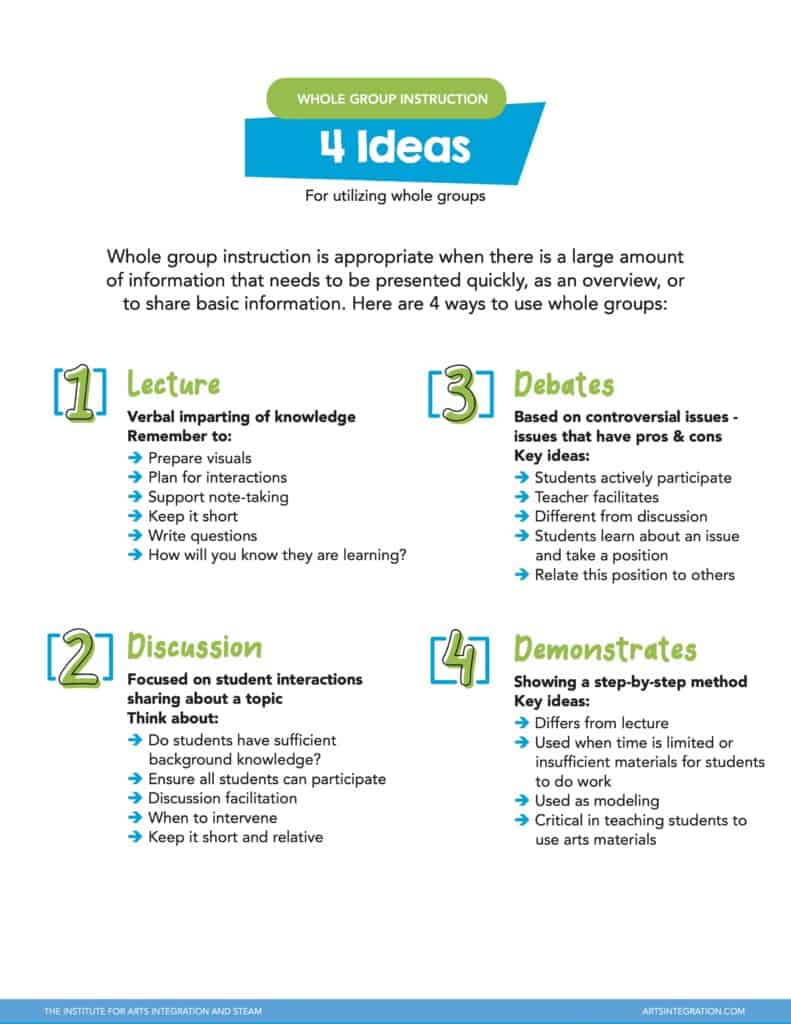 WHOLE GROUP IDEAS